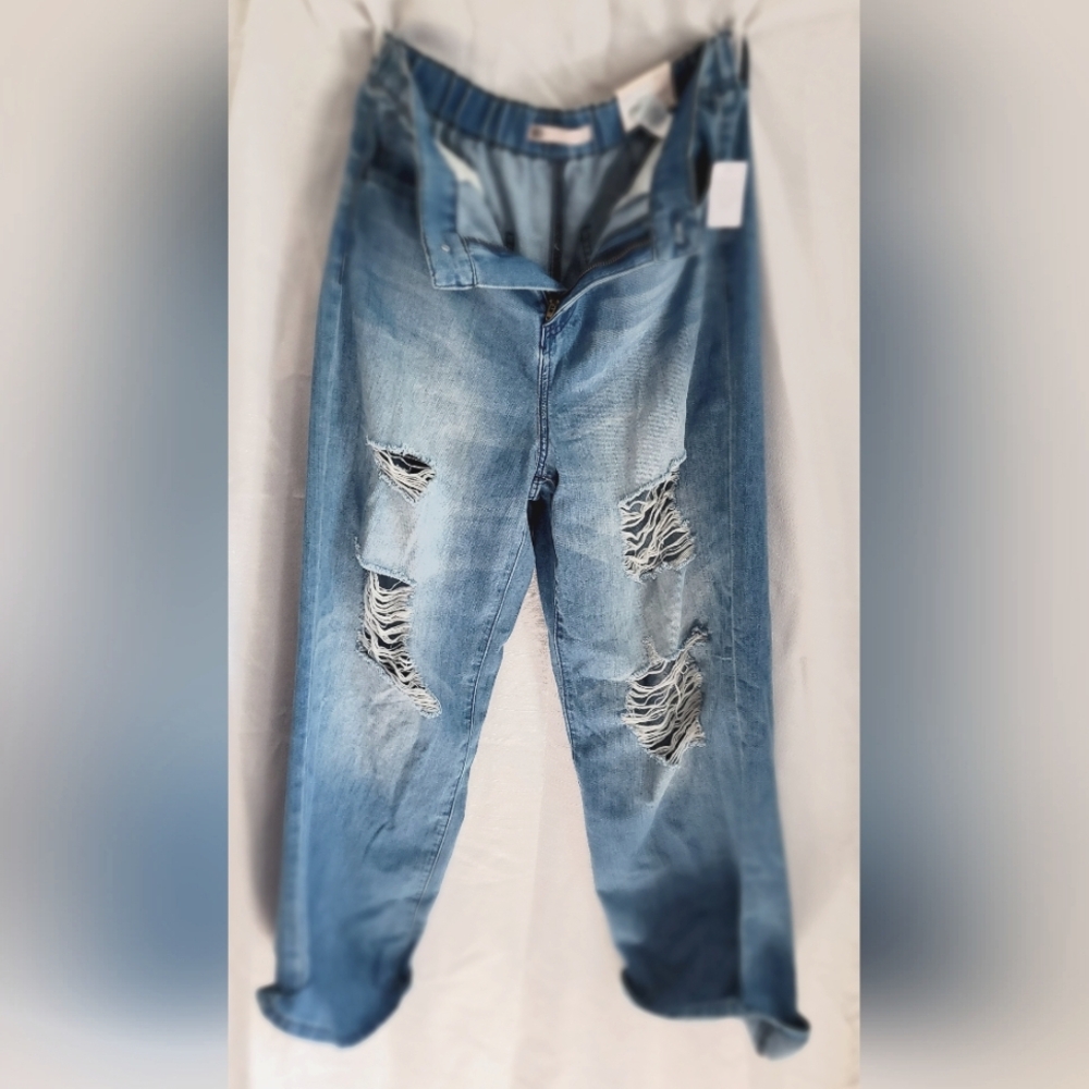 Super high rise wide leg denim